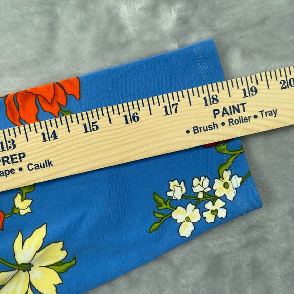 Lands End Dress Womens PM 10-12 Blue Floral Print 3/4 Sleeve Cotton Stretch - Picture 10 of 16